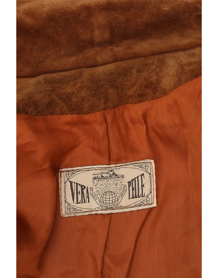 Giacca in pelle scamosciata da uomo VINTAGE UK 40 grande in pelle marrone
