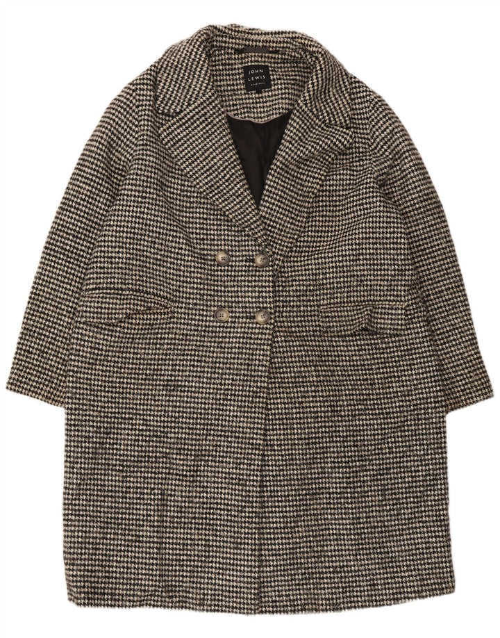 Cappotto doppiopetto oversize da donna John Lewis UK 18 XL pied de poule nero