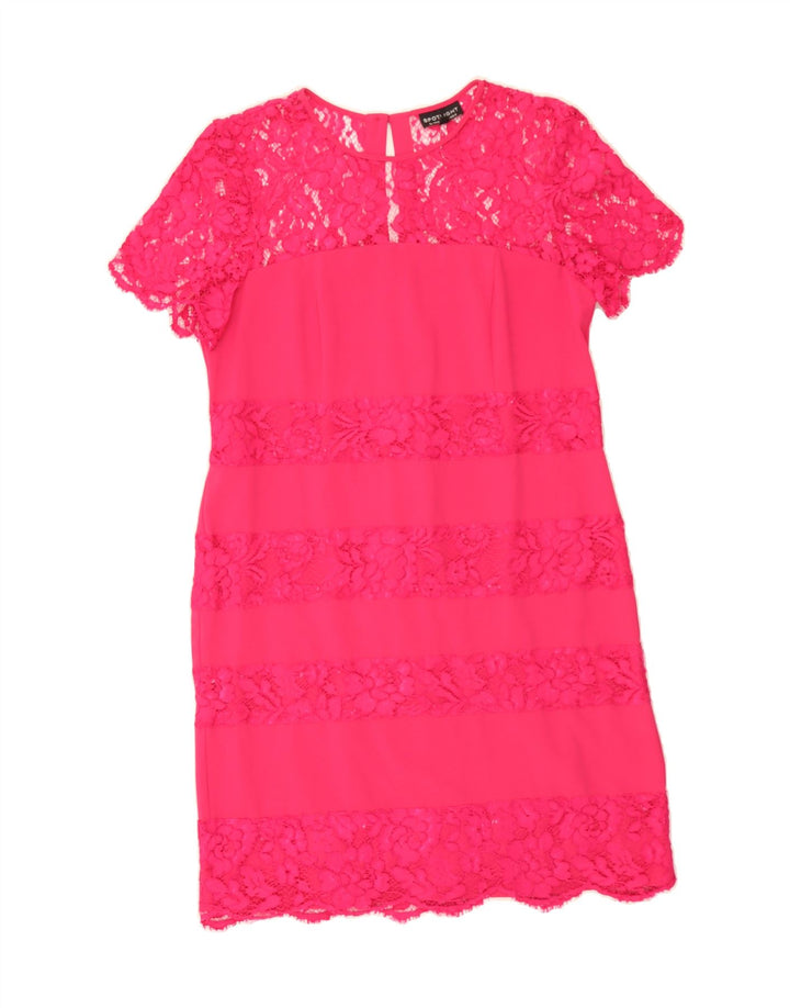 WAREHOUSE Womens Sheath Dress UK 12 Medium Pink Floral Polyester Vintage Warehouse and Second-Hand Warehouse from Messina Hembry 