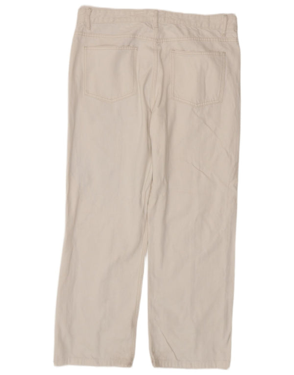 Jeans dritti a vita alta da donna Zara EU 46 2XL W36 L29 cotone bianco
