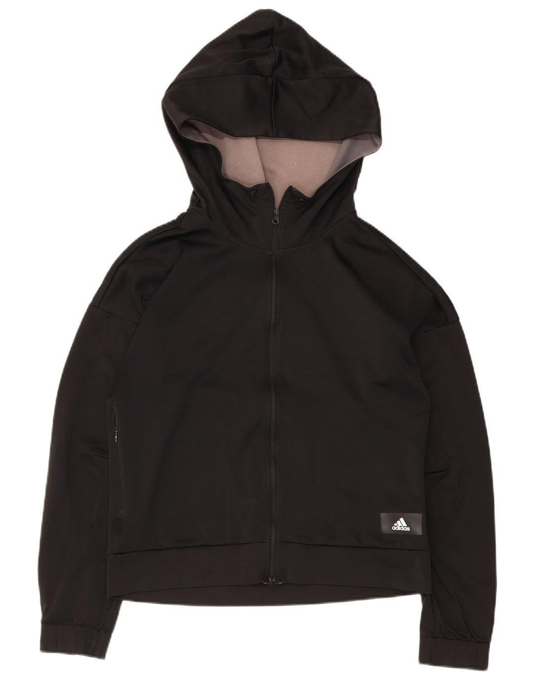 Giacca da ginnastica con cappuccio da donna Adidas UK 8/10 Small Poliestere nero