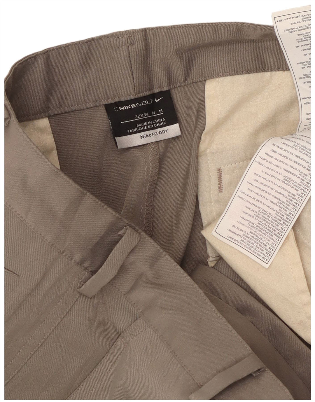 Pantaloni chino dritti da uomo Nike W32 L34 poliestere grigio