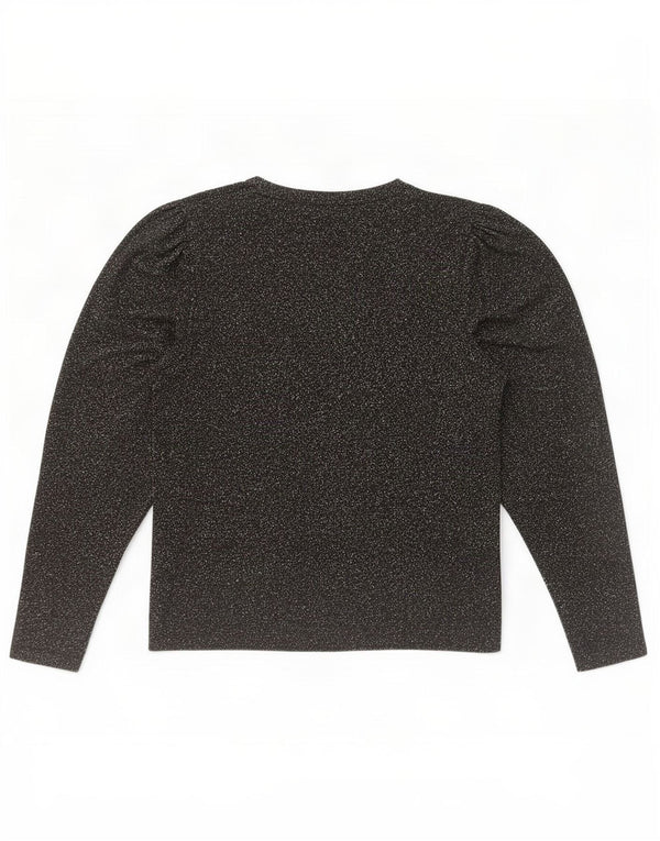 Zara Womens Top Long Sleeve UK 12 Medium Black