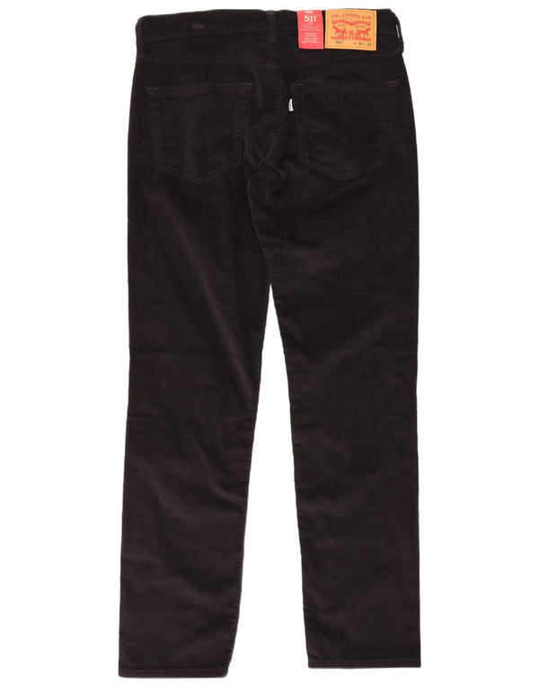 Pantaloni Levi's da uomo 511 slim fit in velluto a coste W32 L32 cotone nero