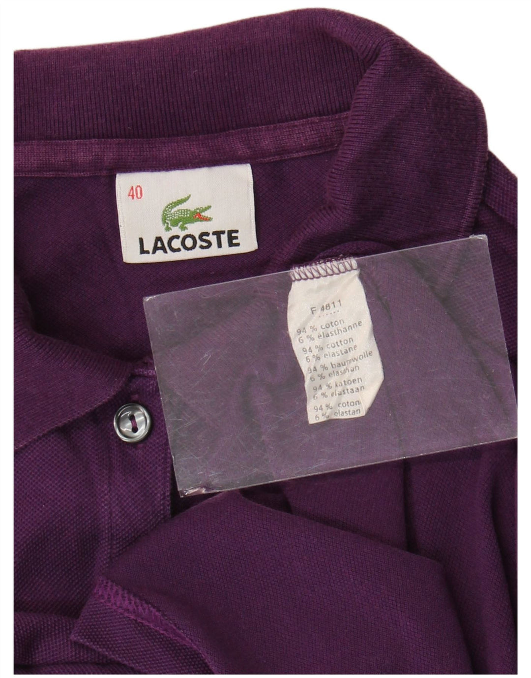 Polo da donna Lacoste taglia 40 cotone viola medio