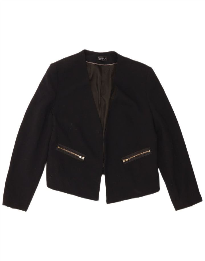 TOPSHOP Womens Bolero Jacket UK 16 Large  Black Polyester