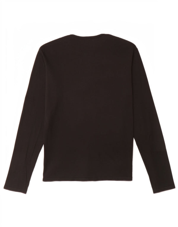 T-shirt da donna a maniche lunghe con vestibilità regolare Benetton UK 16 Large Nera