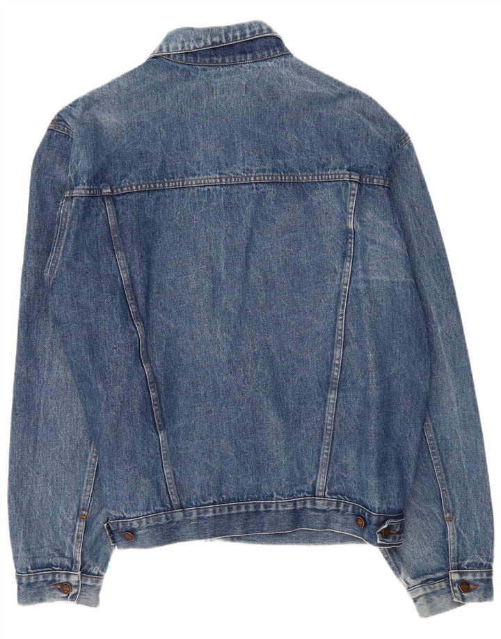 Giacca di jeans vintage da uomo UK 44 2XL cotone blu