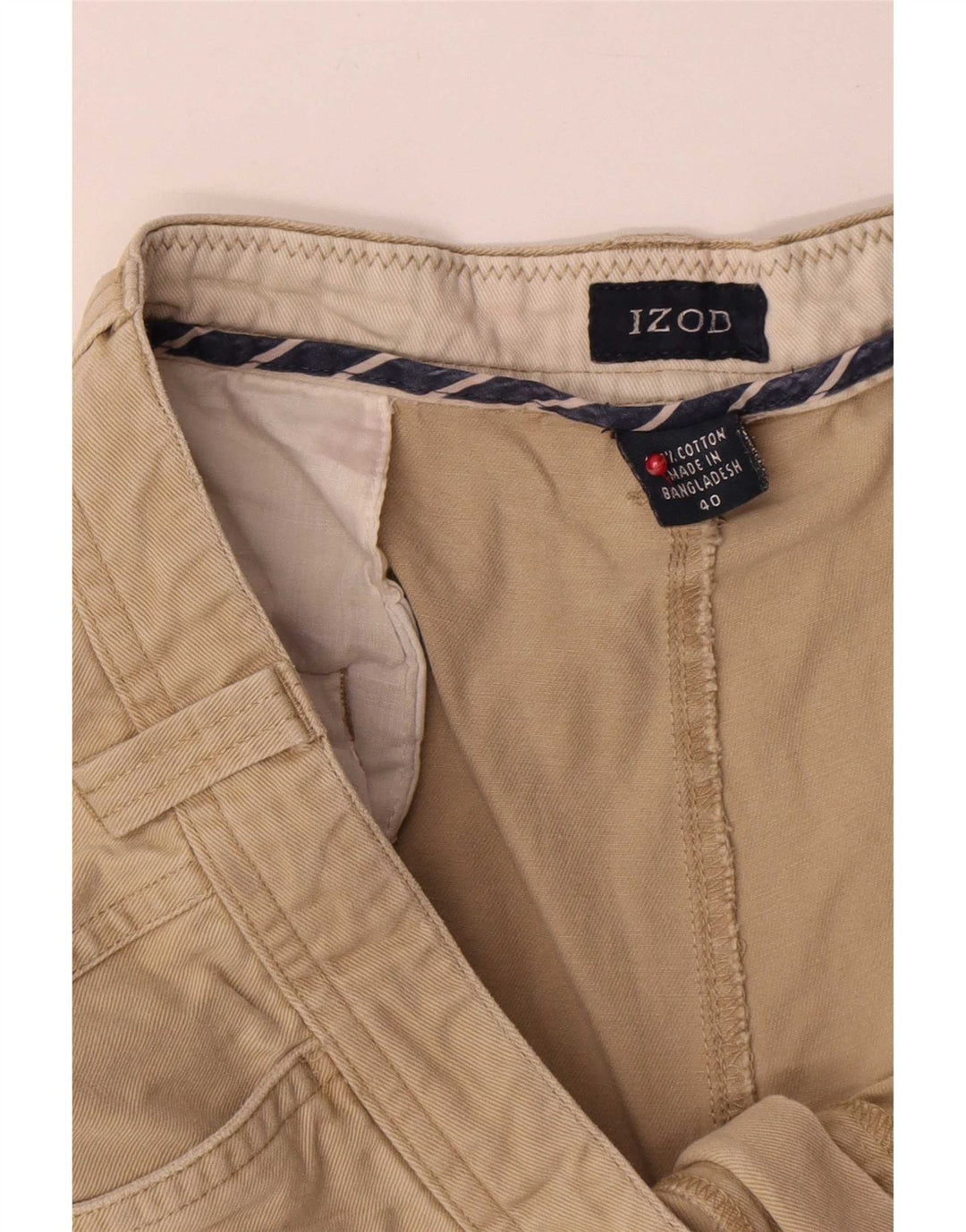 Pantaloncini cargo da uomo Izod W40 XL in cotone beige