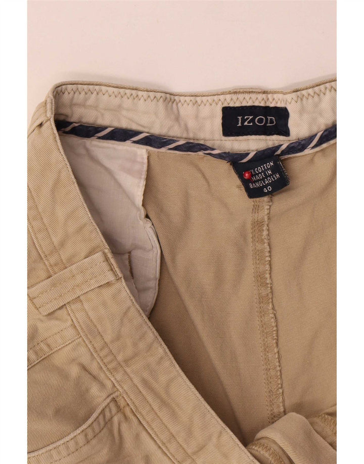 Pantaloncini cargo da uomo Izod W40 XL in cotone beige