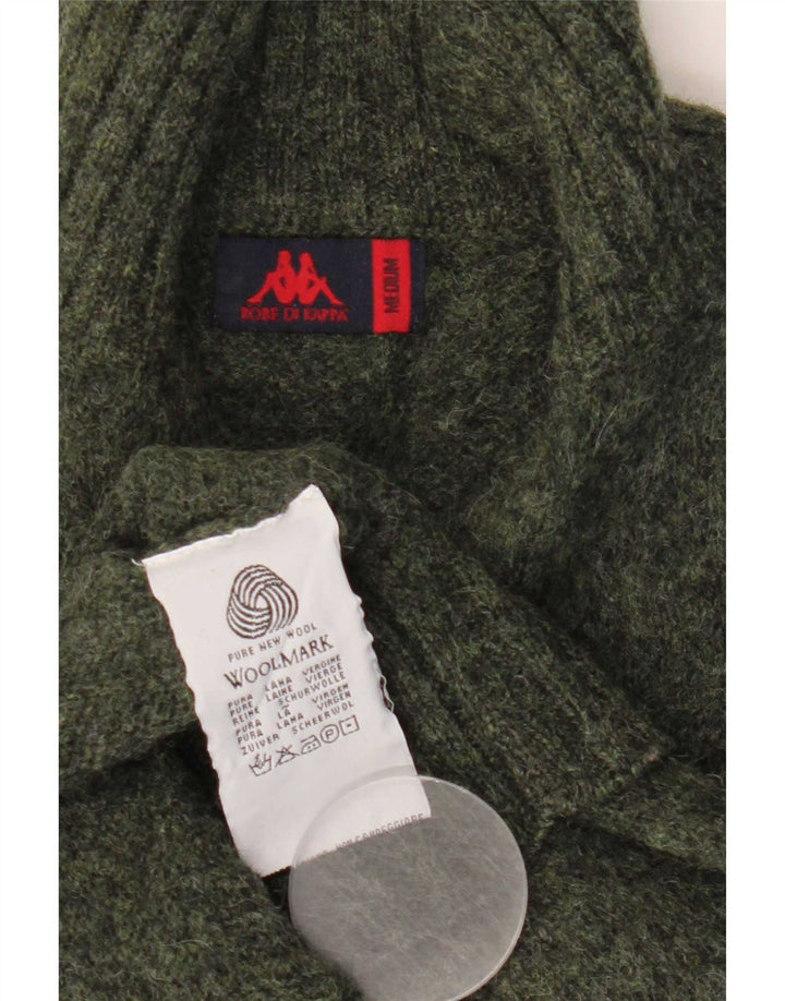 Maglione Kappa da donna con collo e zip UK 14 Lana chiazzata color kaki medio