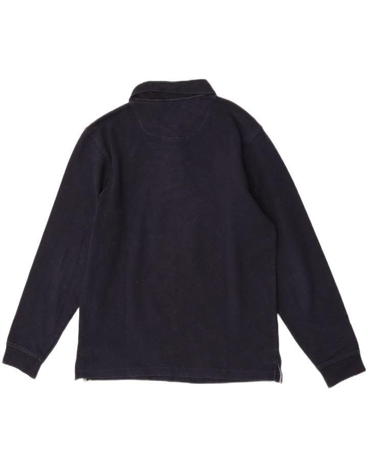 Polo da uomo a maniche lunghe Timberland in cotone blu navy medio