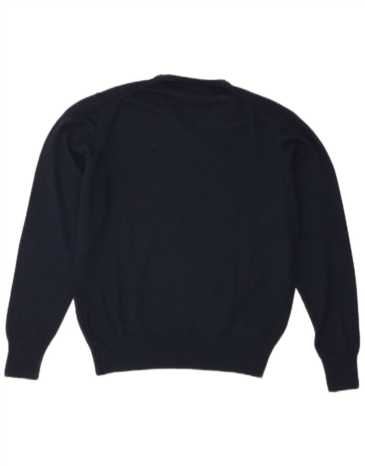 Maglione Zara da uomo con scollo a V, lana media blu navy