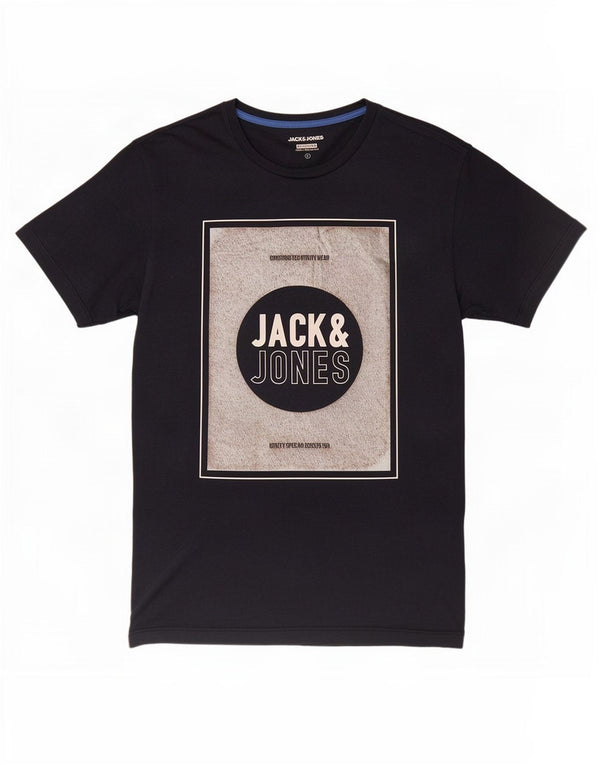 T-shirt grafica da uomo con vestibilità regolare Jack & Jones, grande, in cotone blu navy