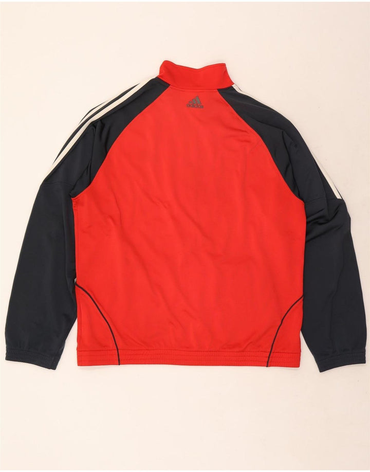 Giacca da tuta da uomo Adidas UK 42/44 Large Rosso Colourblock Poliestere