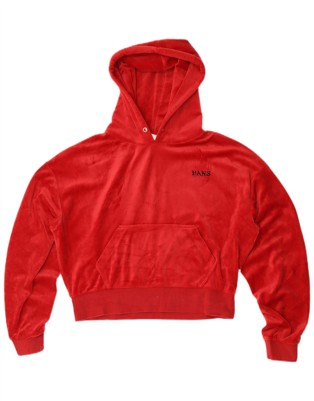 Felpa con cappuccio oversize da donna in velluto di Vans UK 10 Small Rosso Poliestere
