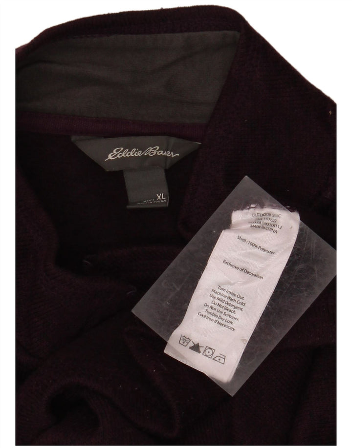 EDDIE BAUER Felpa con collo con zip da uomo Maglione XL Poliestere chiazzato viola