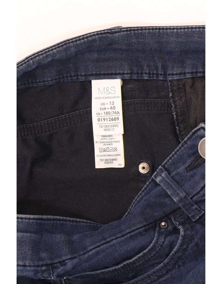 Jeans cropped da donna Marks & Spencer UK 12 medio W30 L21 cotone blu