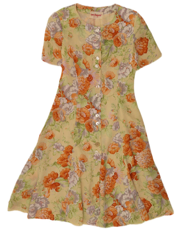 Abito lungo da donna Laura Biagiotti UK 12 medio floreale multicolore