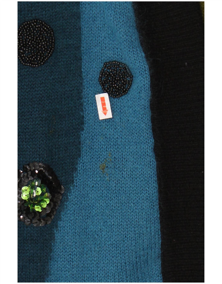 TOPLIKE Maglione cardigan lungo oversize da donna EU 40 Blu medio