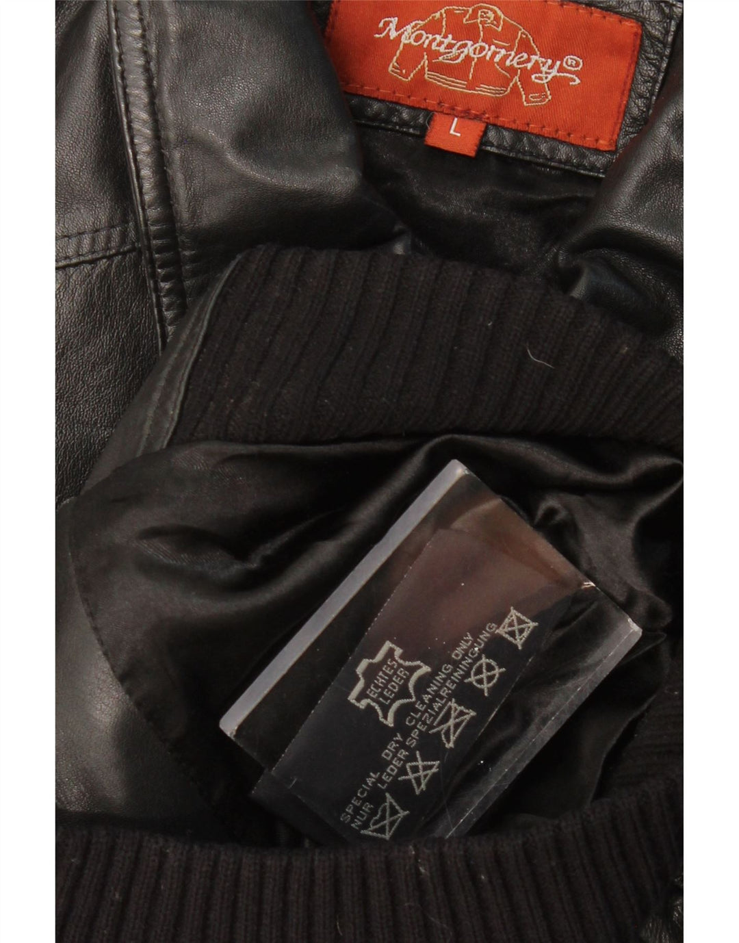 Giacca in pelle corta da donna MONTGOMERY UK 14 Grande pelle nera