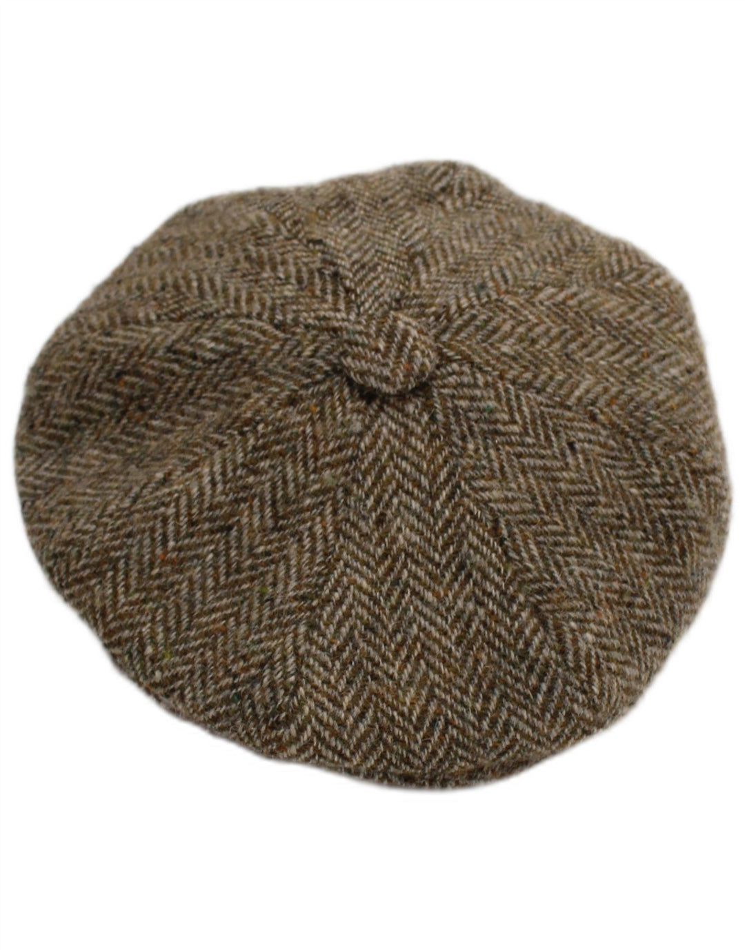 Coppola da uomo Harris Tweed piccola grigia a spina di pesce in lana nuova classica