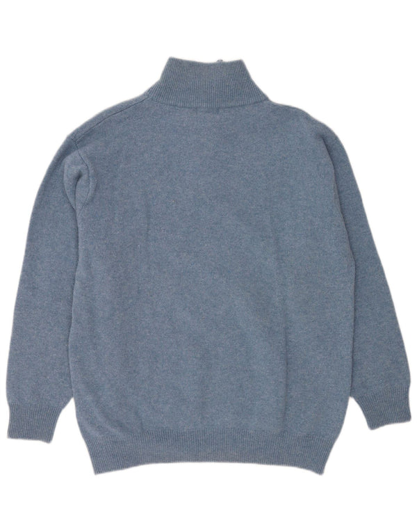 Maglione Kappa da uomo con zip e collo 2XL in lana vergine screziata blu