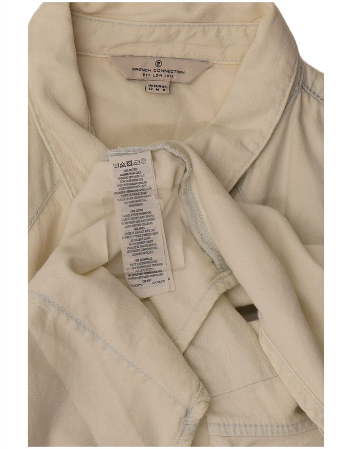 Camicia di jeans da donna French Connection UK 12 Cotone bianco sporco medio