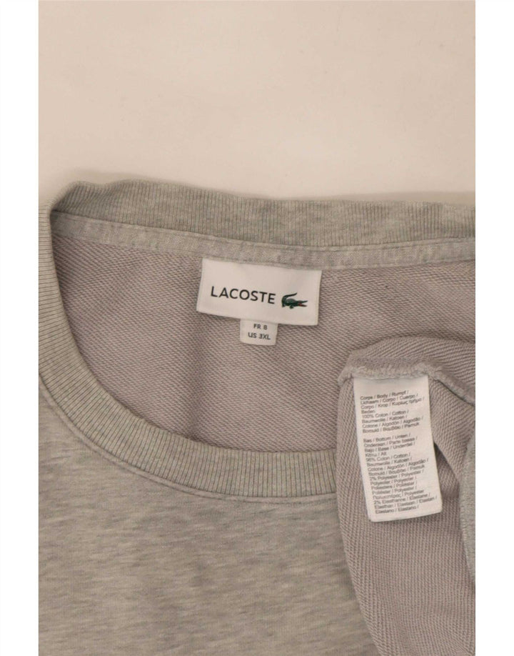 Felpa da uomo Lacoste maglione taglia 8 3XL cotone chiazzato grigio