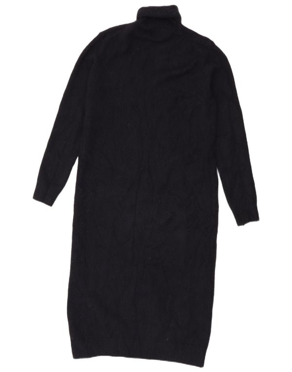 Abito maglione Zara da donna a maniche lunghe con collo alto UK 14 acrilico nero medio