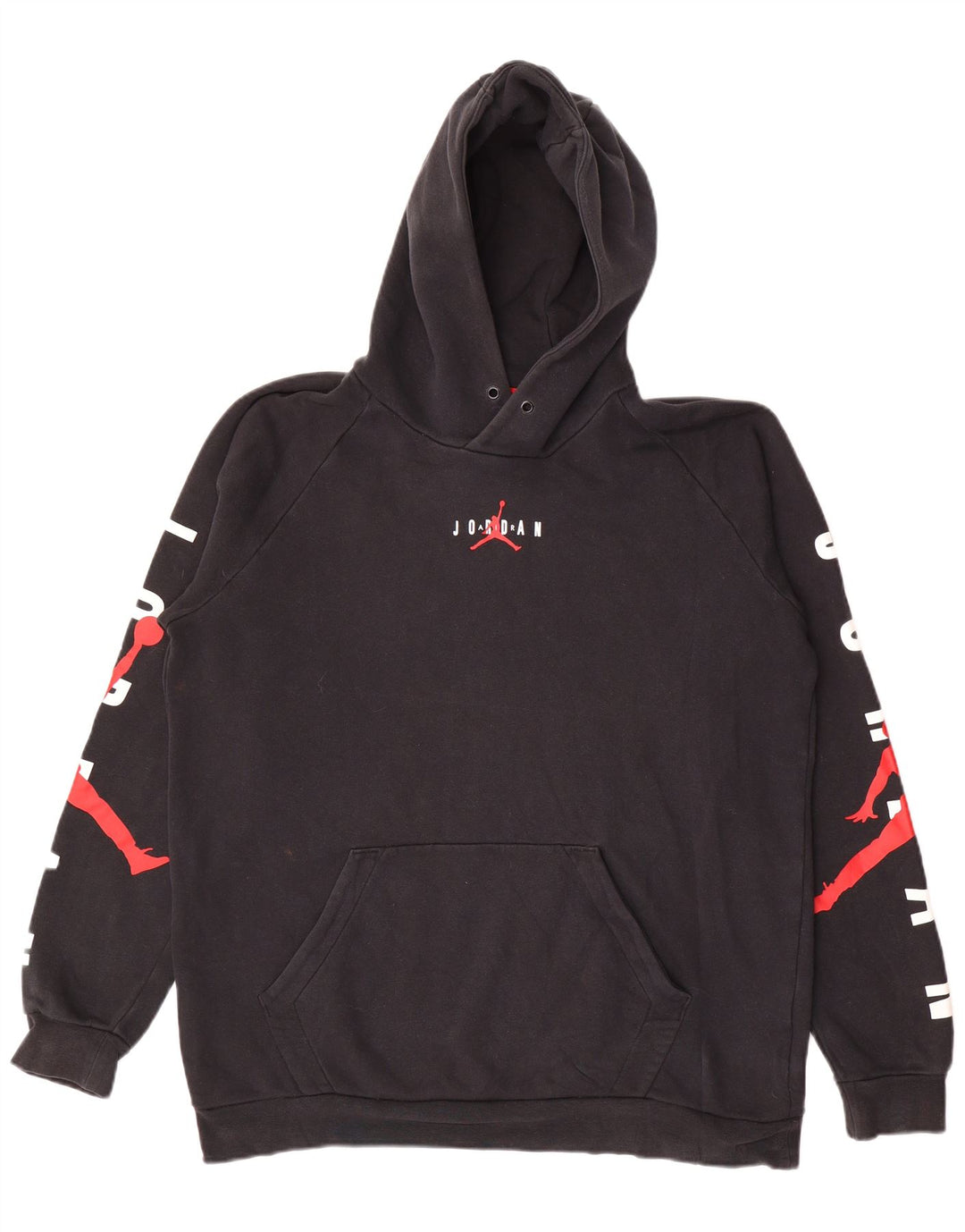 Felpa con cappuccio grafica Jordan da uomo grande in cotone nero
