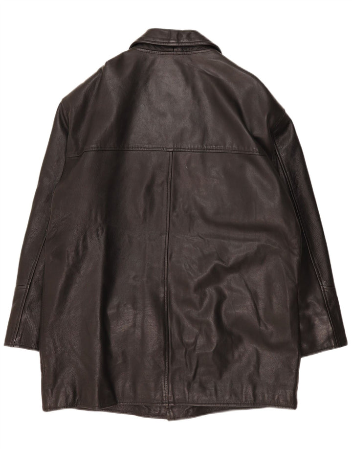 Cappotto in pelle da uomo Ciro Citterio UK 44 2XL Fumetti in pelle nera