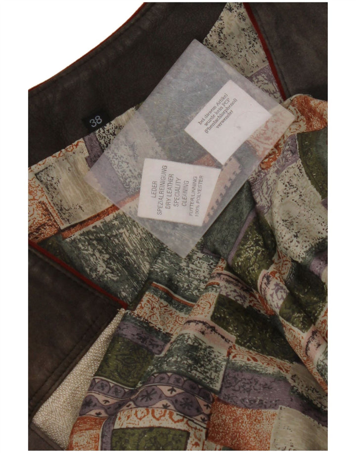 Gilet da donna VINTAGE in pelle scamosciata con grafica EU 38 Medium multicolore Colourblock