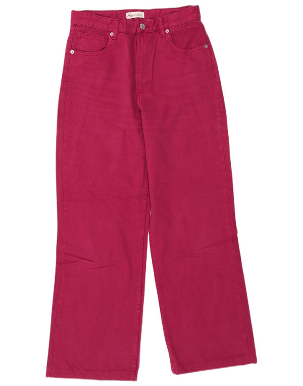 Jeans Zara da donna a vita alta EU 42 Large W32 L32 Bordeaux