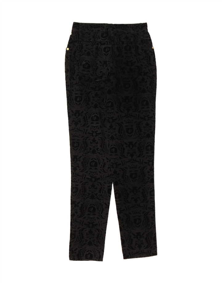 ROCCOBAROCCO Womens Casual Trousers IT 43 Medium W36 L30 Black Paisley Vintage Roccobarocco and Second-Hand Roccobarocco from Messina Hembry 