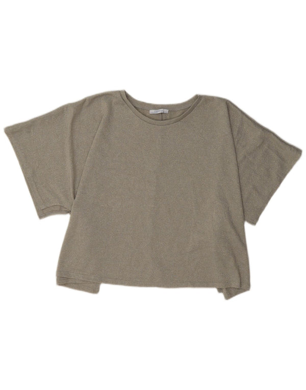 Camicetta oversize corta da donna Zara Top UK 14 Beige medio screziato