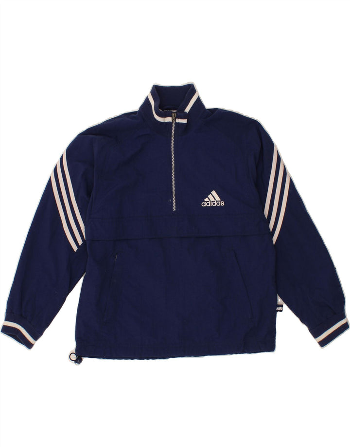 ADIDAS Boys Zip Neck Pullover Tracksuit Top 11-12 Years Medium Navy Blue Vintage Adidas and Second-Hand Adidas from Messina Hembry 