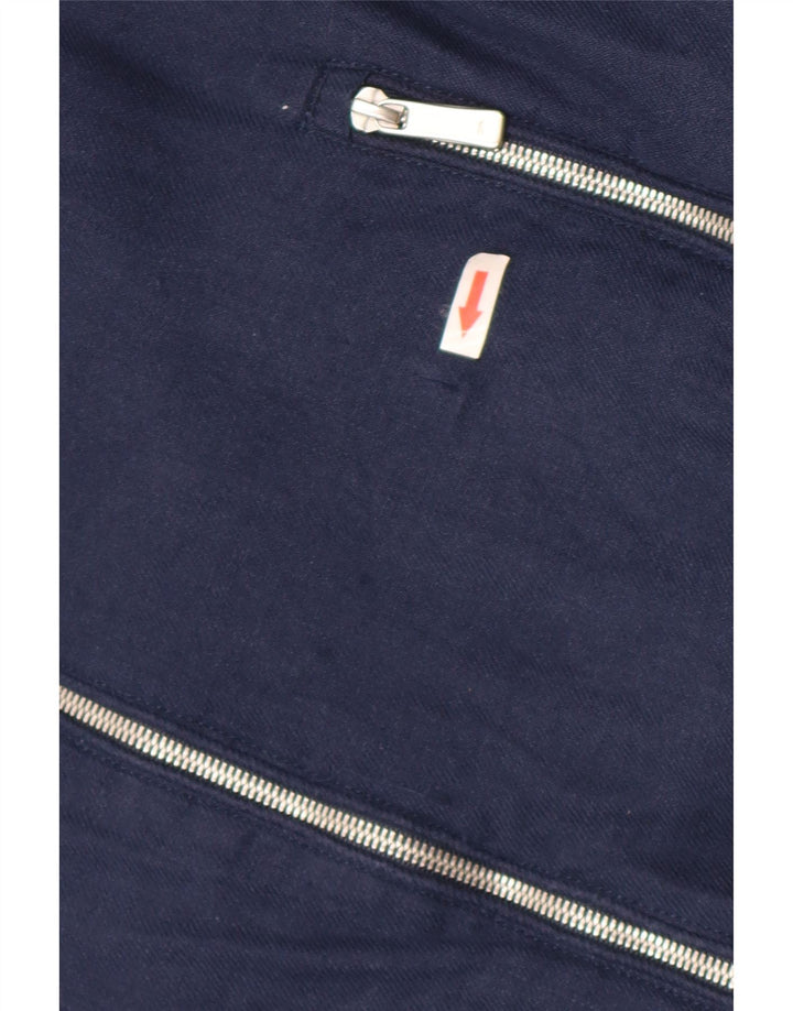 Giubbotto bomber da uomo Zara UK 40 grande lino blu navy