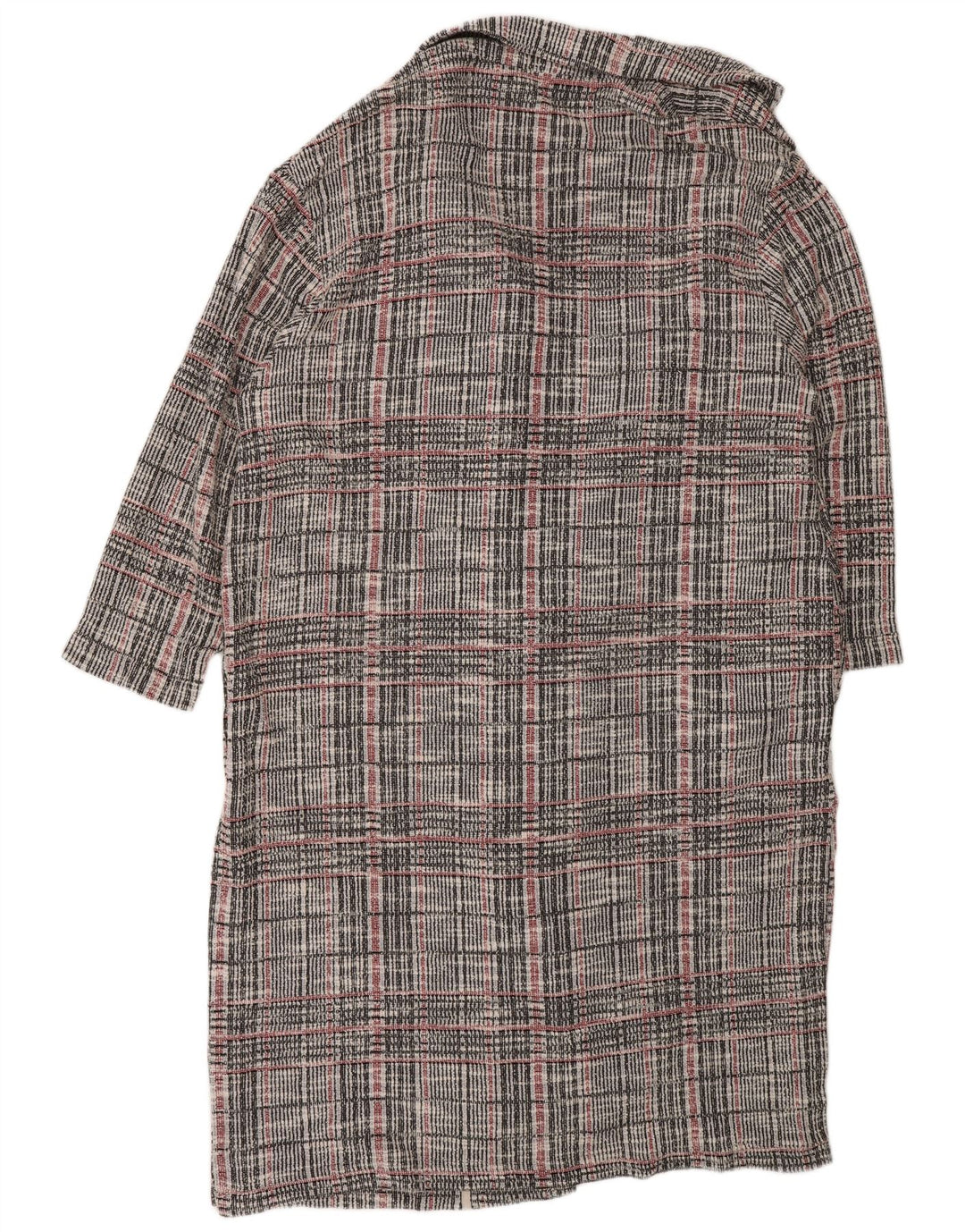 Maglione cardigan lungo da donna Marks & Spencer UK 22 3XL grigio a quadri