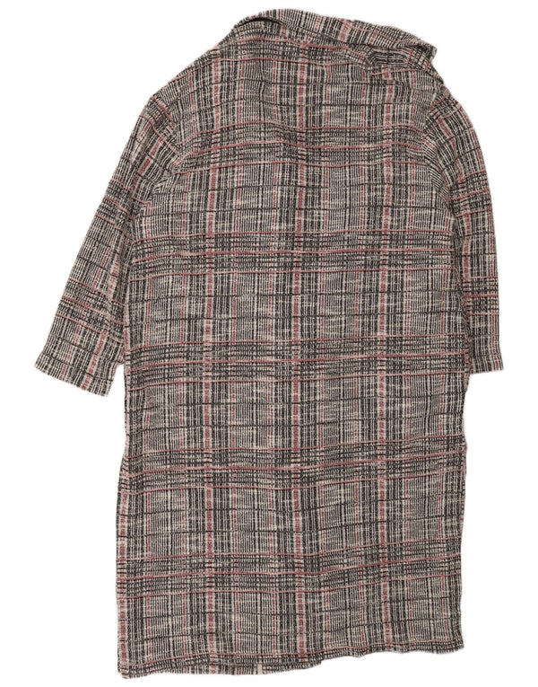 Maglione cardigan lungo da donna Marks & Spencer UK 22 3XL grigio a quadri