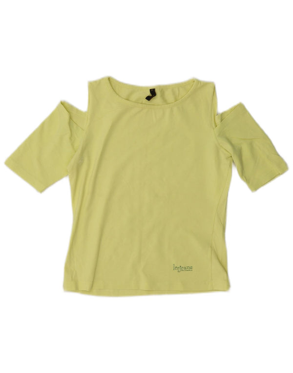 Top corto da donna con spalle scoperte Lee UK 12 Cotone giallo medio