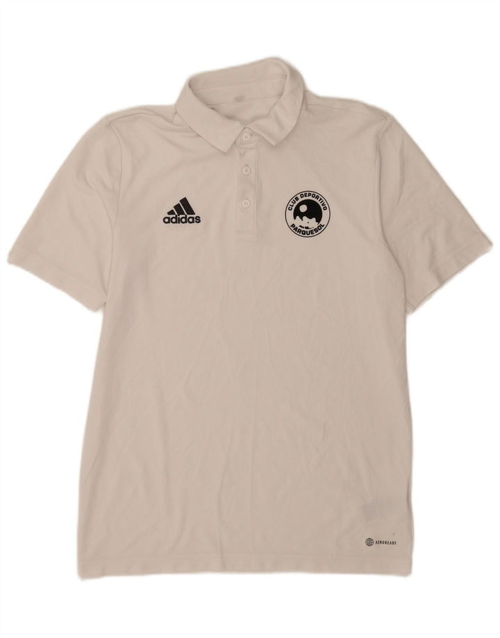 Polo Adidas Aeroready da uomo piccola in poliestere bianco