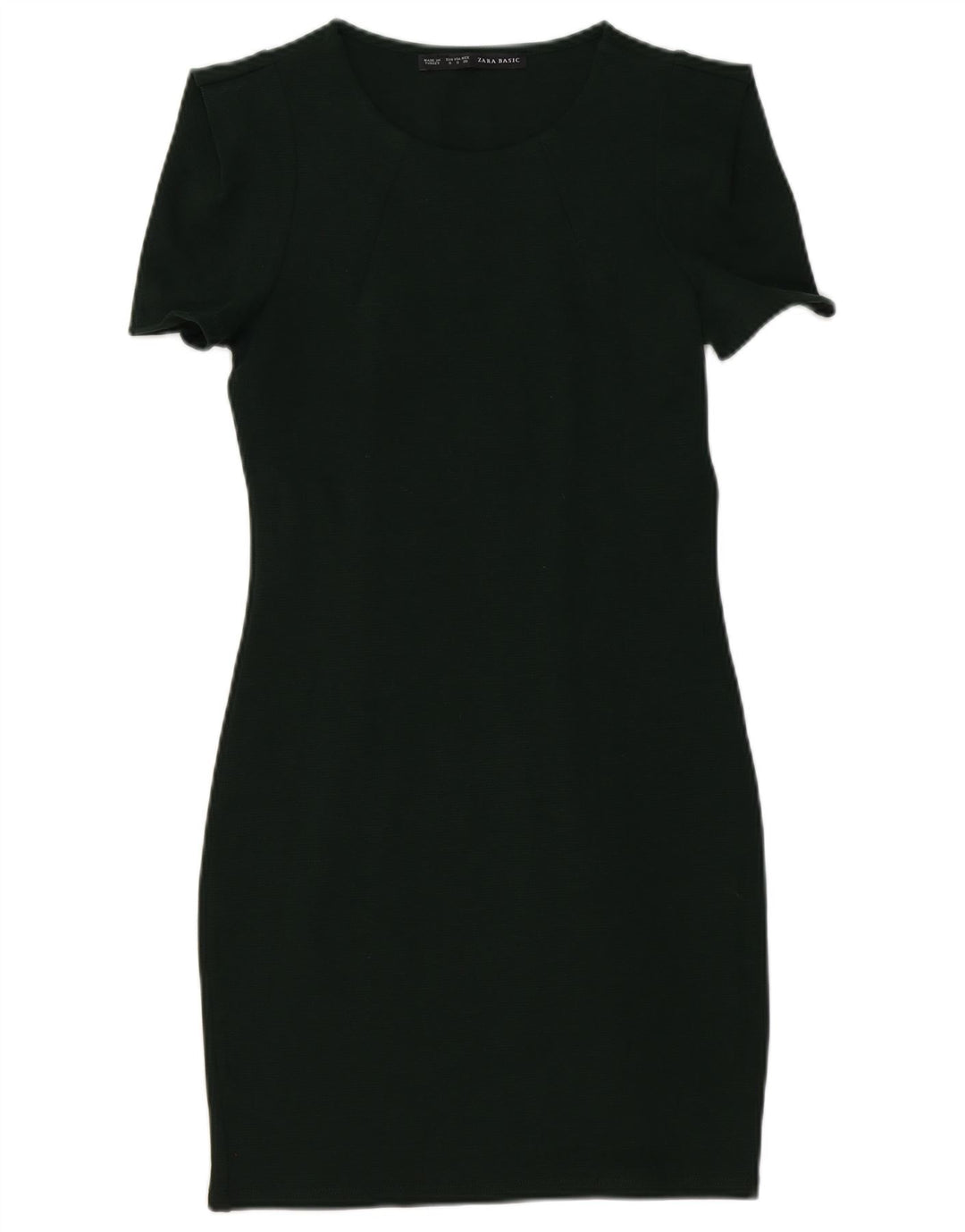 ZARA Womens Sheath Dress UK 10 Small Green Cotton