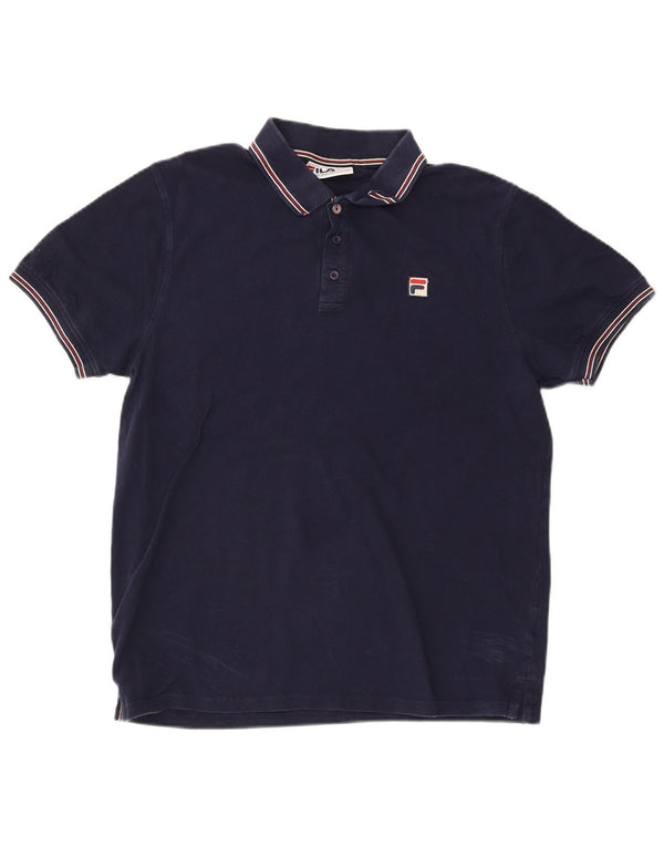Polo da uomo Fila grande a righe blu navy