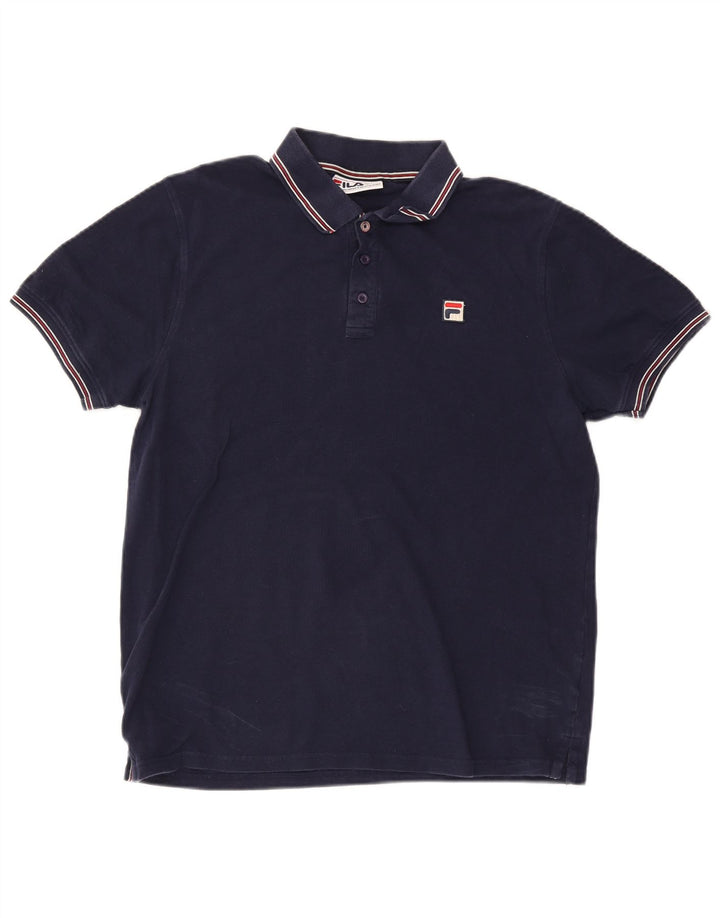 Polo da uomo Fila grande a righe blu navy