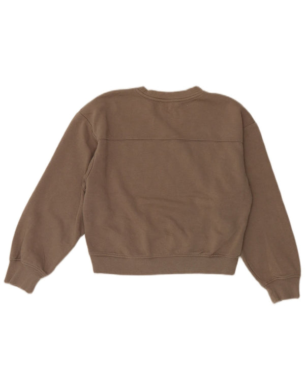 Felpa corta da donna Zara, vestibilità comoda, taglia UK 8, piccola, in cotone marrone