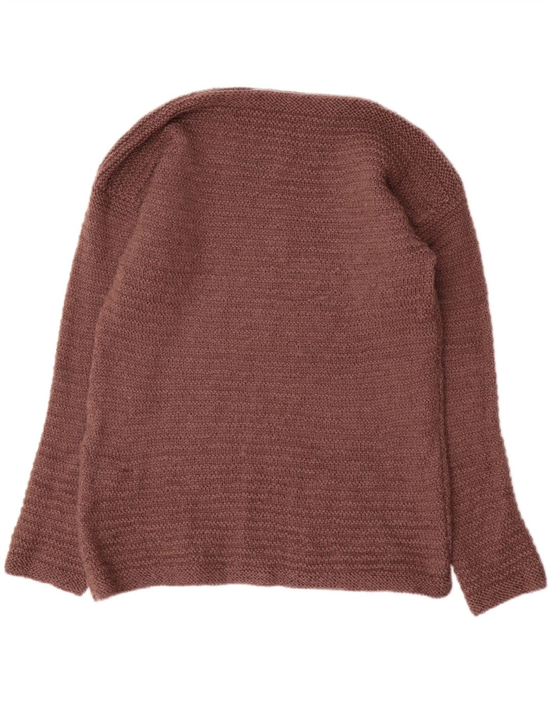 Maglione maglione vintage da donna con scollo a barca UK 14 Marrone medio