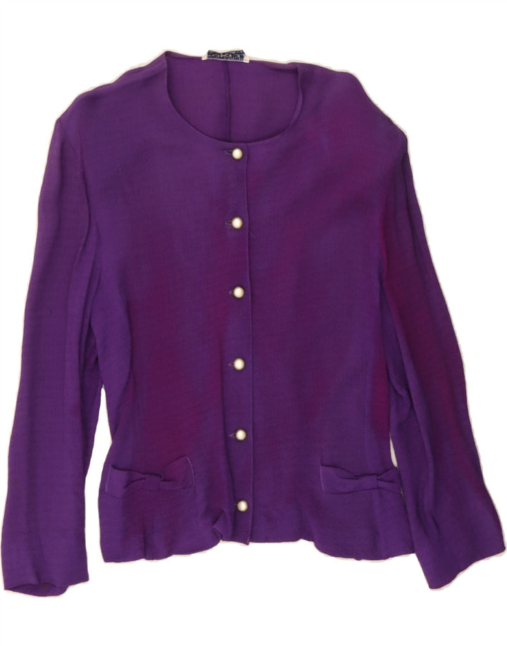 MARIKA BLU Womens Long Sleeve Shirt Blouse IT 42 Medium Purple Viscose Vintage Marika Blu and Second-Hand Marika Blu from Messina Hembry 