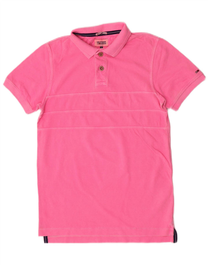 Polo da uomo Tommy Hilfiger in cotone rosa medio