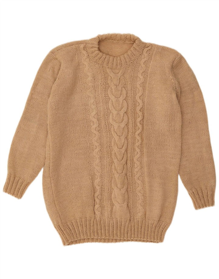 Maglione girocollo da uomo vintage beige medio